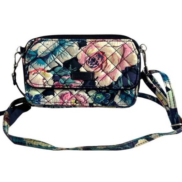 Vera Bradley Floral Quilted Crossbody Wallet Bag - Picture 1 of 8
